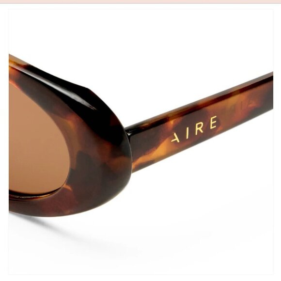 AIRE Fornax Dark Tort Oval Sunglasses Brown Lens Women’s UV3 Recycled NWT - Picture 4 of 11